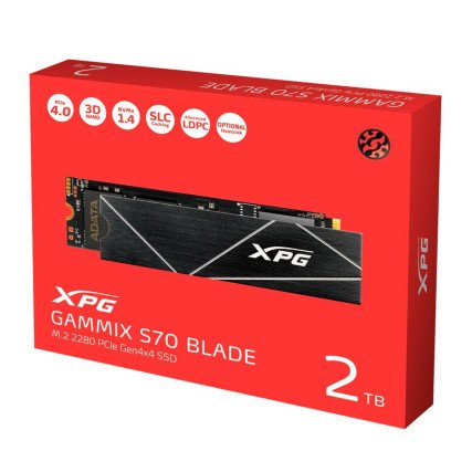 SSD XPG GAMMIX S70 BLADE NVMe, 2TB, M.2, 6800 MB/s Escritura, 7400 MB/s Lectura, PCI Express 4.0