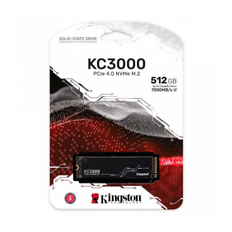 SSD Kingston KC3000 NVMe, 512GB, M.2, 3900 MB/s Escritura, 7000 MB/s Lectura, PCI Express 4.0