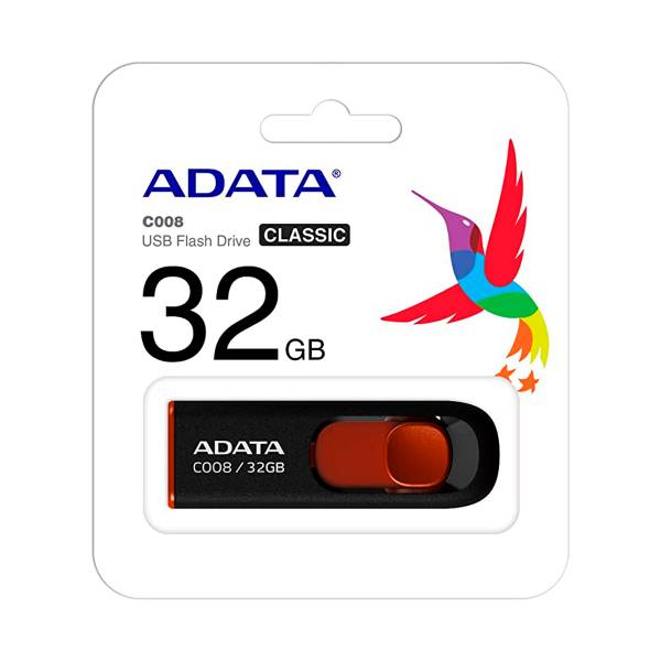 Memoria USB de 32 GB C008 Negro/Rojo Adata