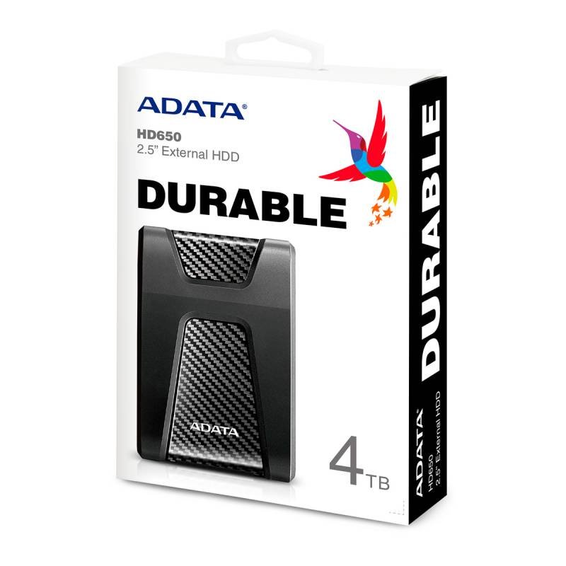 Disco Duro Externo Adata HD650 4TB 2.5 3.1 Negro (AHD650-4TU31-CBK)
