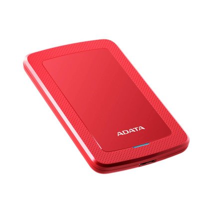 1TB Disco Duro Externo, HV300 Adata, USB 3.2, Rojo, Slim