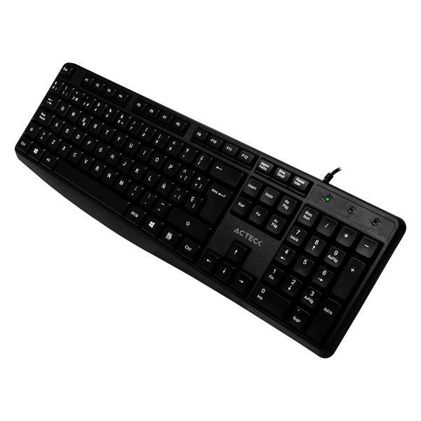 Kit Acteck MK210 Teclado Estándar / Mouse Alámbrico USB Negro AC-928984