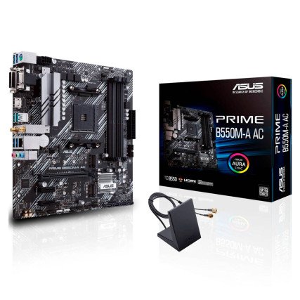 Tarjeta Madre Prime B550M-A AC Prime ASUS DDR4/ HDMI / Socket AM4 / USB 3.2 / WI-FI
