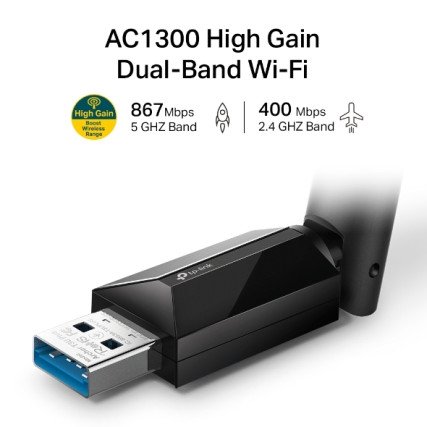 Adaptador Wireless Archer T3U Plus 400 Mbps  TP-Link
