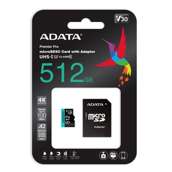 Premier Pro micro SDXC/SDHC 512GB UHS-I U3 Adata