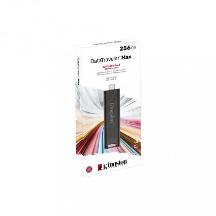 Memoria USB Kingston DataTraveler Max, 256GB, USB C 3.2,Negro | Almacenamiento