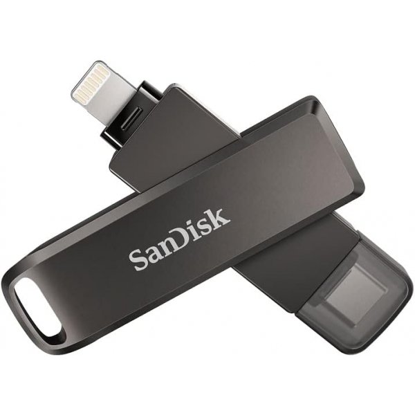 Memoria SanDisk iXpand Luxe 64 GB para iPhone y Dispositivos USB Tipo C - Negro