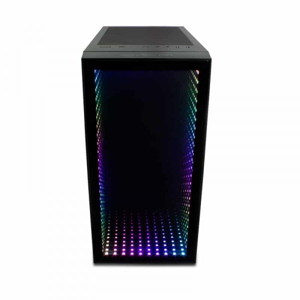 Gabinete Game Factor Optical, ATX, Cristal, ARGB, 1x120mm RGB, Negro