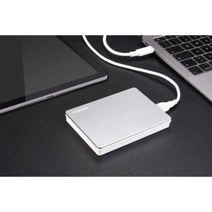 DISCO DURO EXTERNO TOSHIBA 1TB USB 3.0 CANVIO PLATA