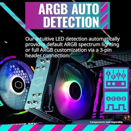 Cooler Master Disipador Hyper 212 Spectrum V3 Color Negro, Plata, Iluminacion Multi.