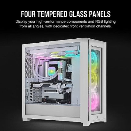 Corsair iCUE 5000X RGB QL Edition Mid-Tower Case - True White
