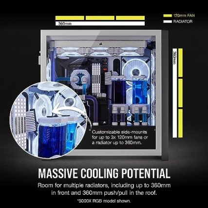 Corsair iCUE 5000X RGB QL Edition Mid-Tower Case - True White