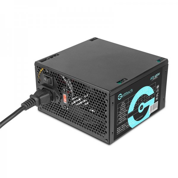 Fuente de Poder Getttech GFS-60020-01, 20+4 pin ATX, 120mm, 600W