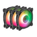Kit de 3 Ventiladores Typhoon 120mm YTK-120AL-01 ARGB Negro Yeyian