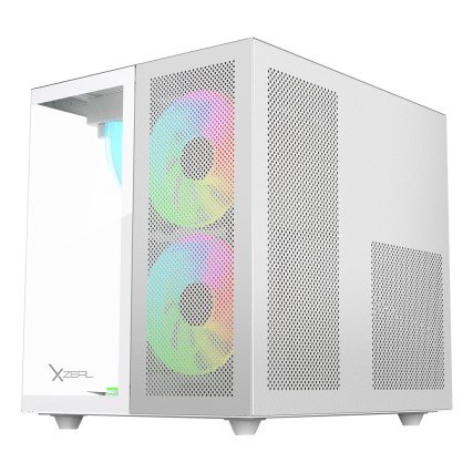 Gabinete Cubo Blanco Xzeal Blanco con 3 Ventiladores ARGB
