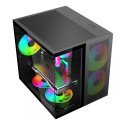 Gabinete Cubo Negro Xzeal con 3 Ventiladores ARGB Negro
