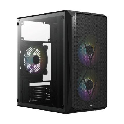 Gabinete Gamer Doom Negro con 3 Ventiladores RGB Acteck