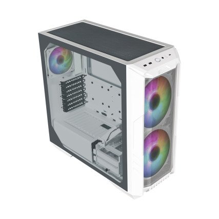 Gabinete Gamer Masterbox HAF 500 Blanco Mid Torre, Cristal Templado Cooler Master
