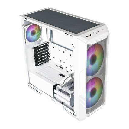 Gabinete Gamer Masterbox HAF 500 Blanco Mid Torre, Cristal Templado Cooler Master