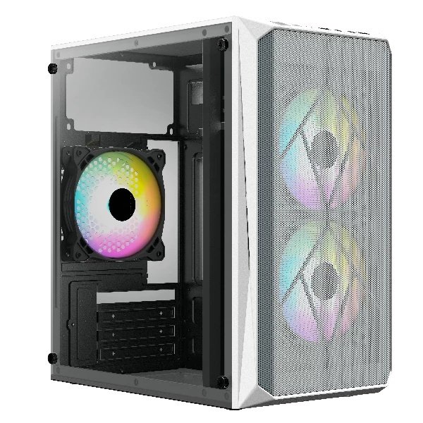 Gabinete Gamer Doom GI630 Blanco con 3 Ventiladores RGB Acteck