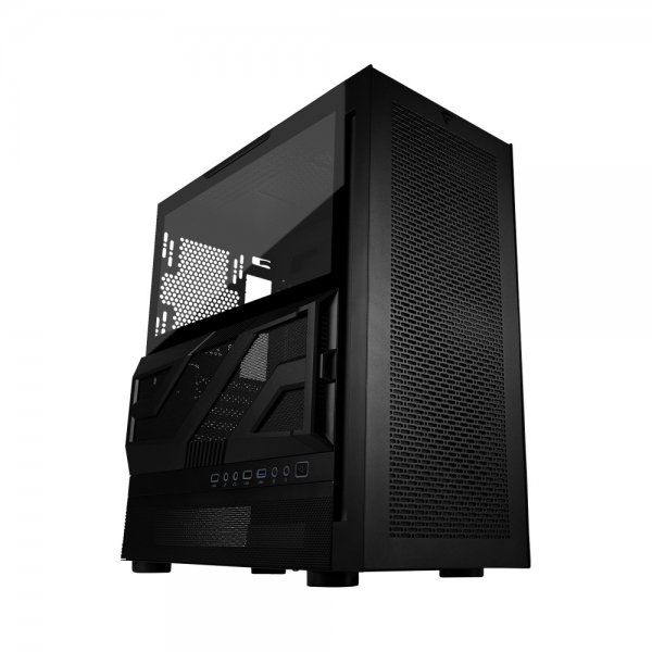 Gabinete Game Factor CSG800 con Ventana, Mid-Tower, ATX, USB 3.0, sin Fuente, sin Ventiladores, Negro