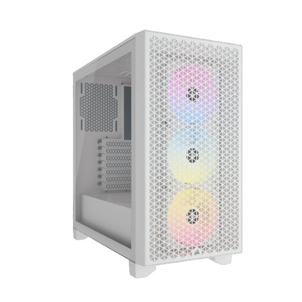 Gabinete Corsair 3000D RGB AIRFLOW , Mid Tower, ATX, USB 3.2, sin Fuente, 3 Ventiladores ARGB , Blanco