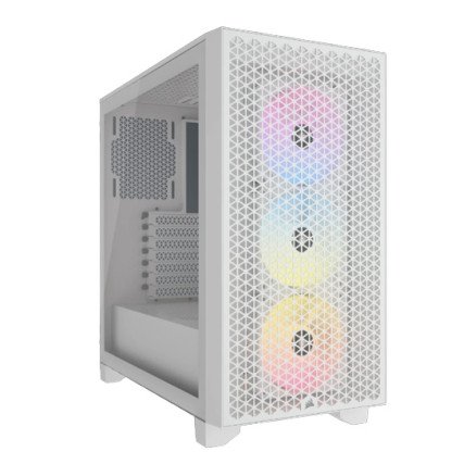 Gabinete Corsair 3000D RGB AIRFLOW , Mid Tower, ATX, USB 3.2, sin Fuente, 3 Ventiladores ARGB , Blanco