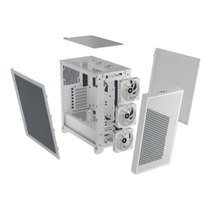 Gabinete Corsair 3000D RGB AIRFLOW , Mid Tower, ATX, USB 3.2, sin Fuente, 3 Ventiladores ARGB , Blanco