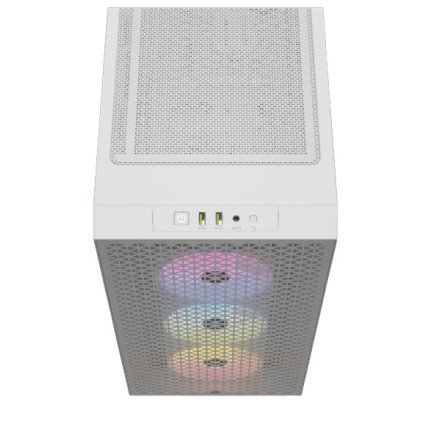 Gabinete Corsair 3000D RGB AIRFLOW , Mid Tower, ATX, USB 3.2, sin Fuente, 3 Ventiladores ARGB , Blanco