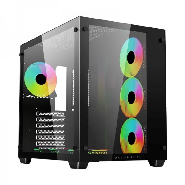 Gabinete Gamer BALAM RUSH Tank PRO GM930 ATX Media Torre 4 Ventiladores RGB USB 3.0 Negro BR-935944