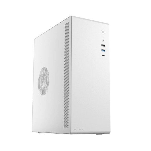 Gabinete Acteck Neuss GI485 Micro-Tower Micro-ATX ITX USB 3.2 Fuente 450W Blanco