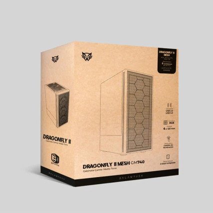 Gabinete Balam Rush DragonFly II Mesh GM740,, ATX, USB 3.0, sin Fuente, 4 Ventiladores RGB, Negro
