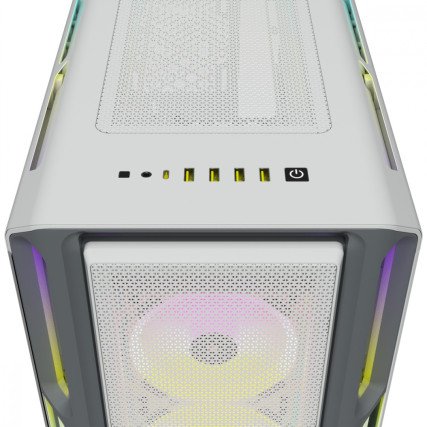 Gabinete Corsair iCUE 5000T con Ventana, Mid Tower, ATX/EATX/Micro ATX, USB 3.1, sin Fuente, Blanco