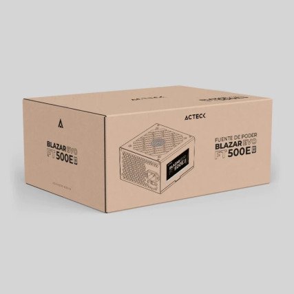 Fuente de Poder Blazar Evo FT500E ATX 500W / 1x20+4 pin + 1xAtx 4 + 3xSata + 2xMolex 4 pin / Negro