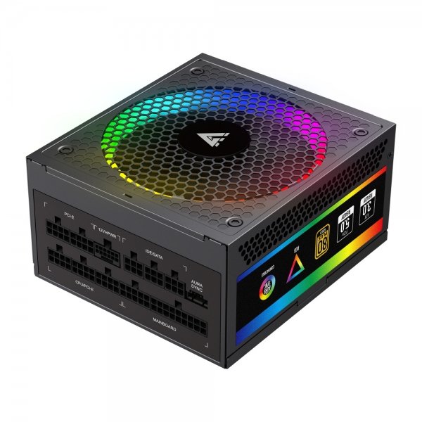 Fuente De Poder Game Factor RGB de1050w 80Plus Gold  PSG1050, Negro,  ATX 3.0