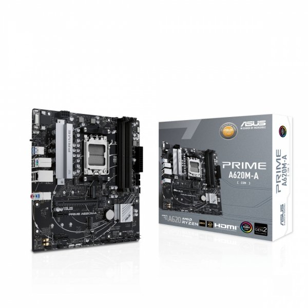 Tarjeta Madre PRIME A620M-A-CSM, Asus Micro-ATX S-AM5, AMD A620, HDMI, 128GB DDR5 para AMD