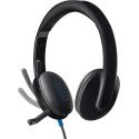 Logitech H540 Diadema con Cable, Sonido Estéreo con Micrófono con Supresión de Ruido, USB, Controles Integrados en el Auricular