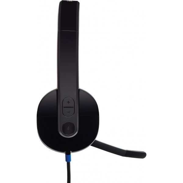 Logitech H540 Diadema con Cable, Sonido Estéreo con Micrófono con Supresión de Ruido, USB, Controles Integrados en el Auricular