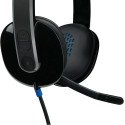 Logitech H540 Diadema con Cable, Sonido Estéreo con Micrófono con Supresión de Ruido, USB, Controles Integrados en el Auricular