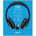 Logitech H540 Diadema con Cable, Sonido Estéreo con Micrófono con Supresión de Ruido, USB, Controles Integrados en el Auricular