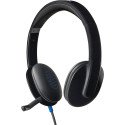 Logitech H540 Diadema con Cable, Sonido Estéreo con Micrófono con Supresión de Ruido, USB, Controles Integrados en el Auricular