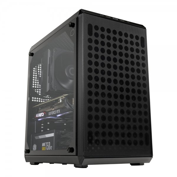 Gabinete Cooler Master MasterBox Q300L V2 con Ventana, M-ATX/Mini-ITX, USB 3.2, sin Fuente, 1 Ventilador, Negro
