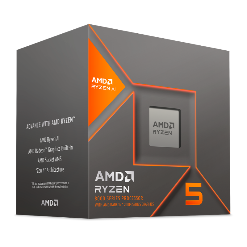 Procesador Amd Ryzen 5 8600g Con Gráficos Radeon 760m S Am5 430ghz Con Disipador 6539