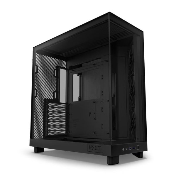 Gabinete NZXT H6 Flow con Ventana, Midi-Tower, ATX/Micro-ATX/Mini-ITX, USB 3.2, Negro