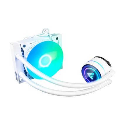 Game Factor LQG501 Enfriamiento Líquido para CPU RGB, 1x 120mm, 0 - 1500RPM, Blanco