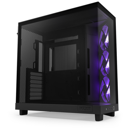 Gabinete NZXT H6 Flow con Ventana, Midi-Tower, ATX/Micro-ATX/Mini-ITX, USB 3.2, sin Fuente, 3 Ventiladores Instalados, Negro