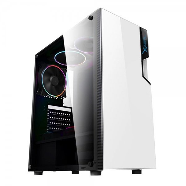 XZEAL XZCGB06W Gabinete Gaming XZ130 ATX 3 Ventiladores 2 con RGB USB Color Blanco