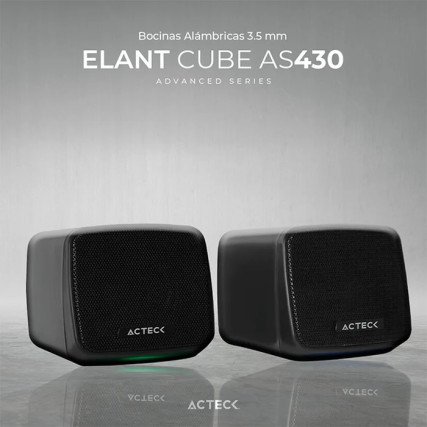 Acteck Bocinas Elant Cube, Alámbrico, 3W RMS, 3.5mm, Negro