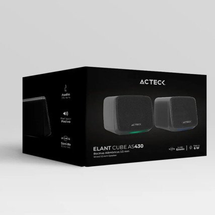 Acteck Bocinas Elant Cube, Alámbrico, 3W RMS, 3.5mm, Negro