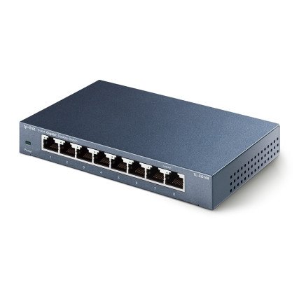 Switch TP-Link Gigabit Ethernet TL-SG108, 8 Puertos 10/100/1000Mbps, 16 Gbit/s, 4.000